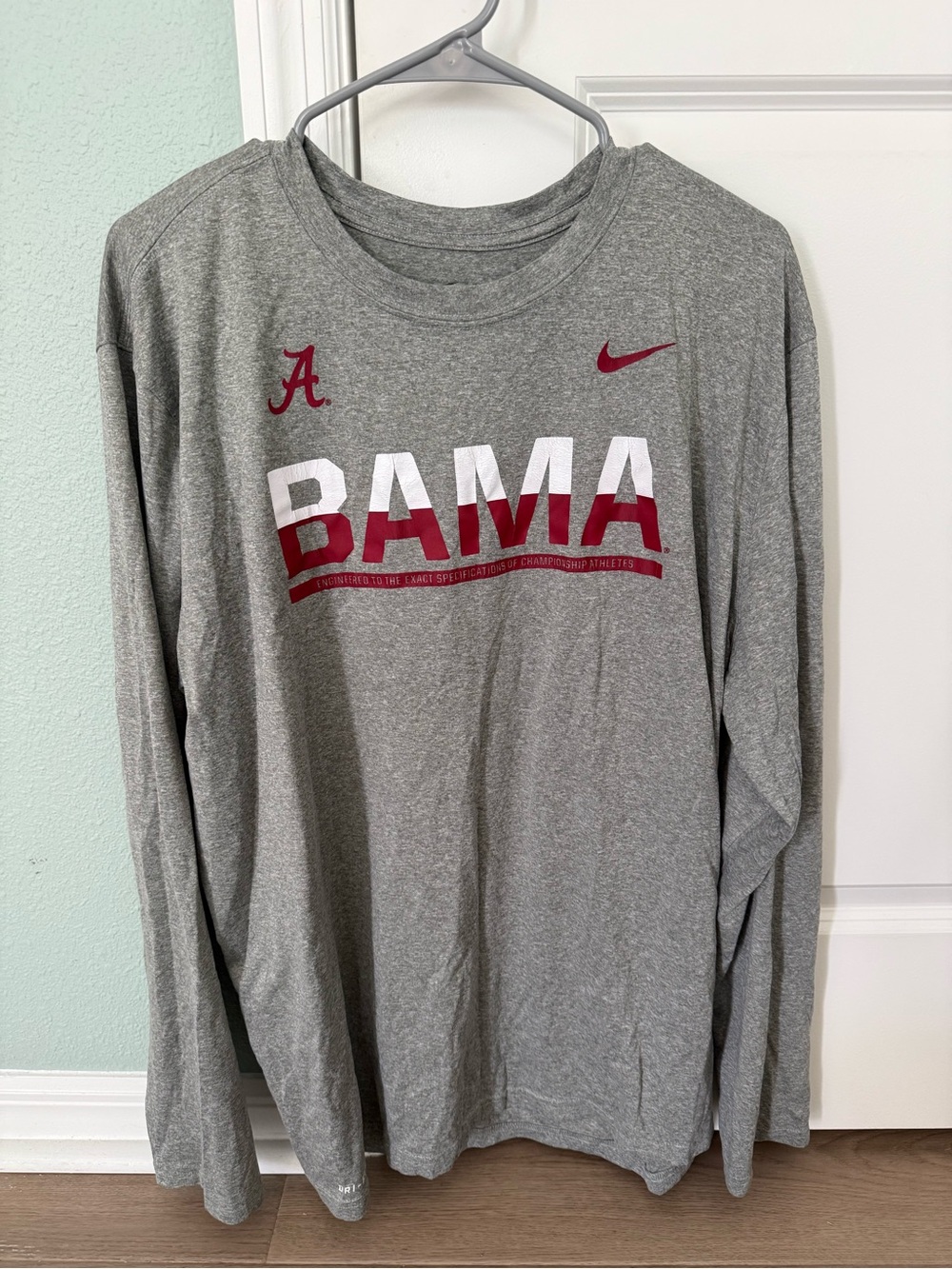 Nike Alabama Gray Heather Dri-FIT Long Sleeve Tee